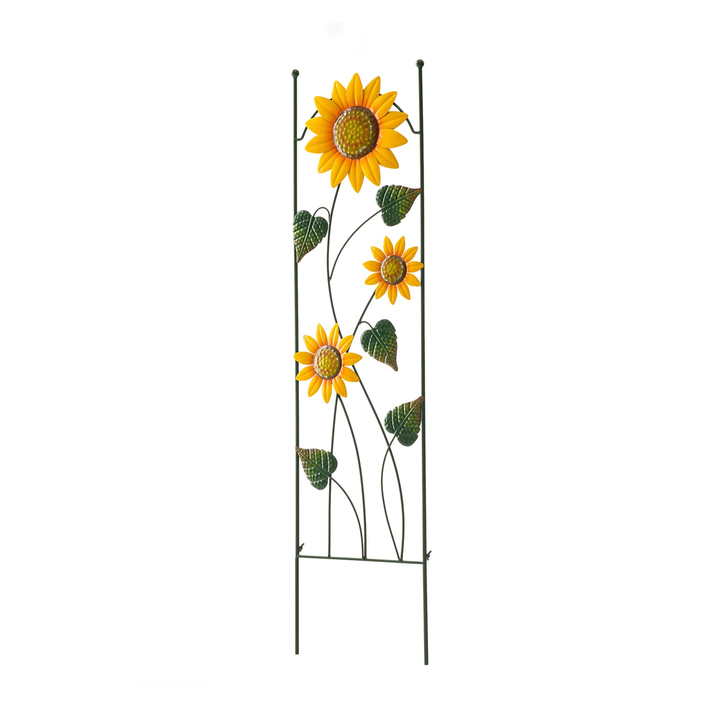 48&#x22;H Metal Sunflowers Garden Trellis, Garden Stakes