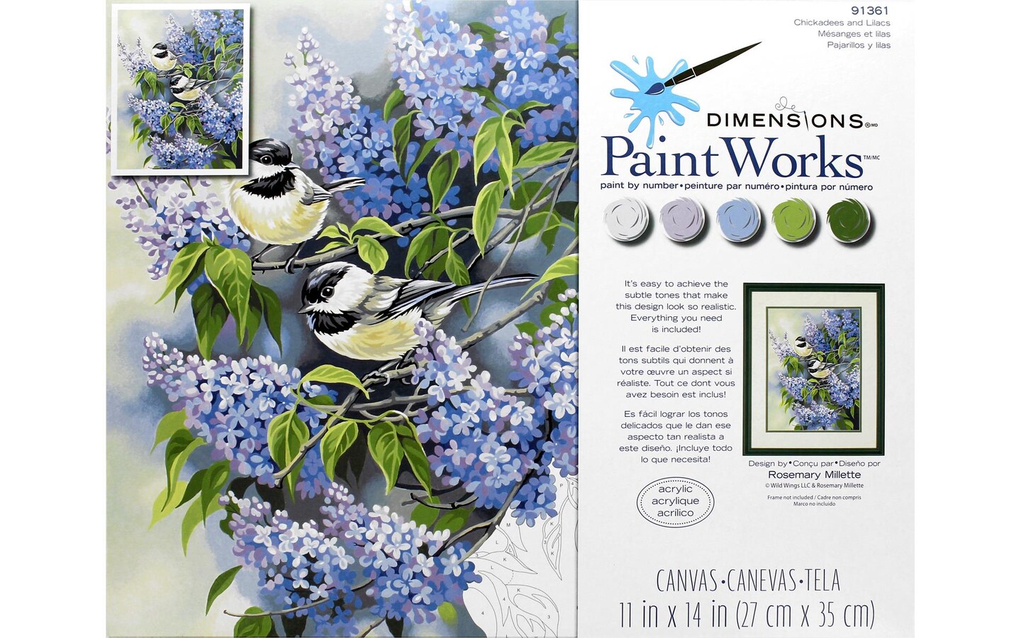 Paintworks Paint By Number 11x14 Chickadees&#x26;Lilacs