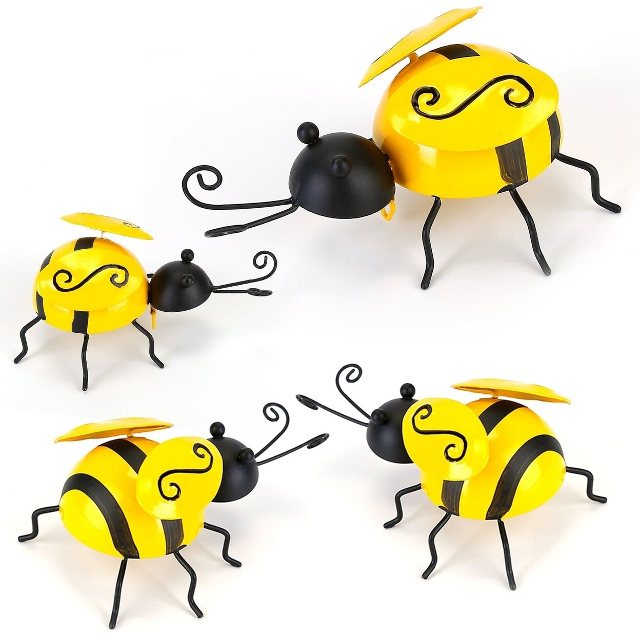 4-Piece: 3D Bumble Bee Ornament Set