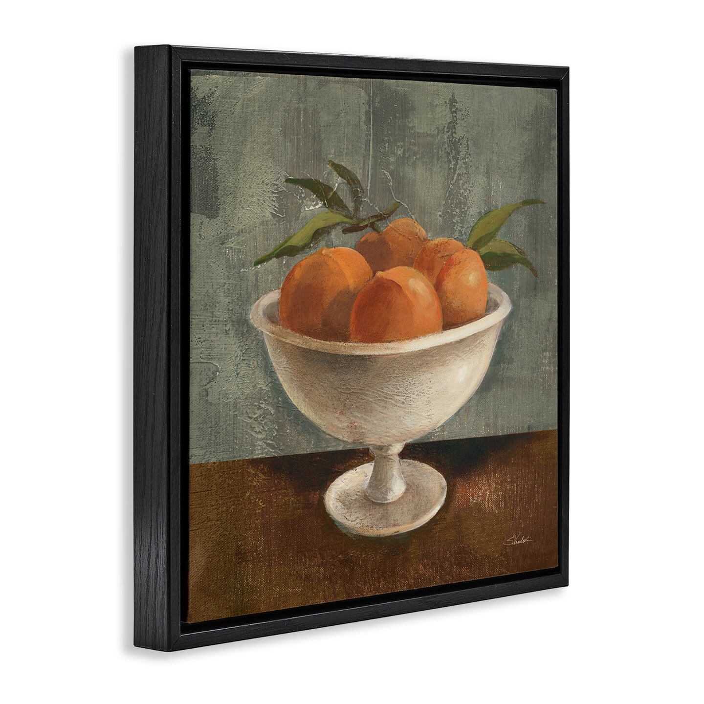 Stupell Industries Peaches Still Life Framed Floater Canvas Wall Art Design by Silvia Vassileva