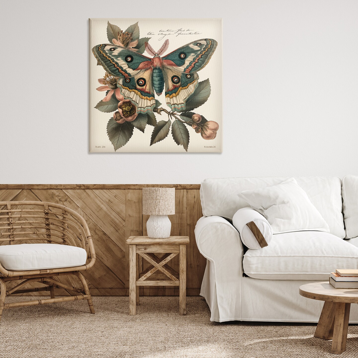 Stupell Industries Green Patterned Moth Canvas Wall Art Design by Steve Huntziker