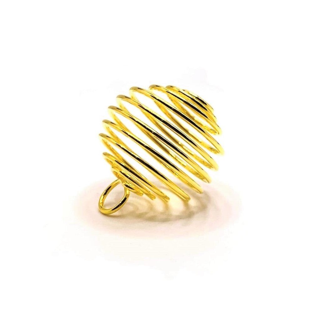 4 or 20 Pieces: 25 mm Gold Spiral Lantern Bead Cages