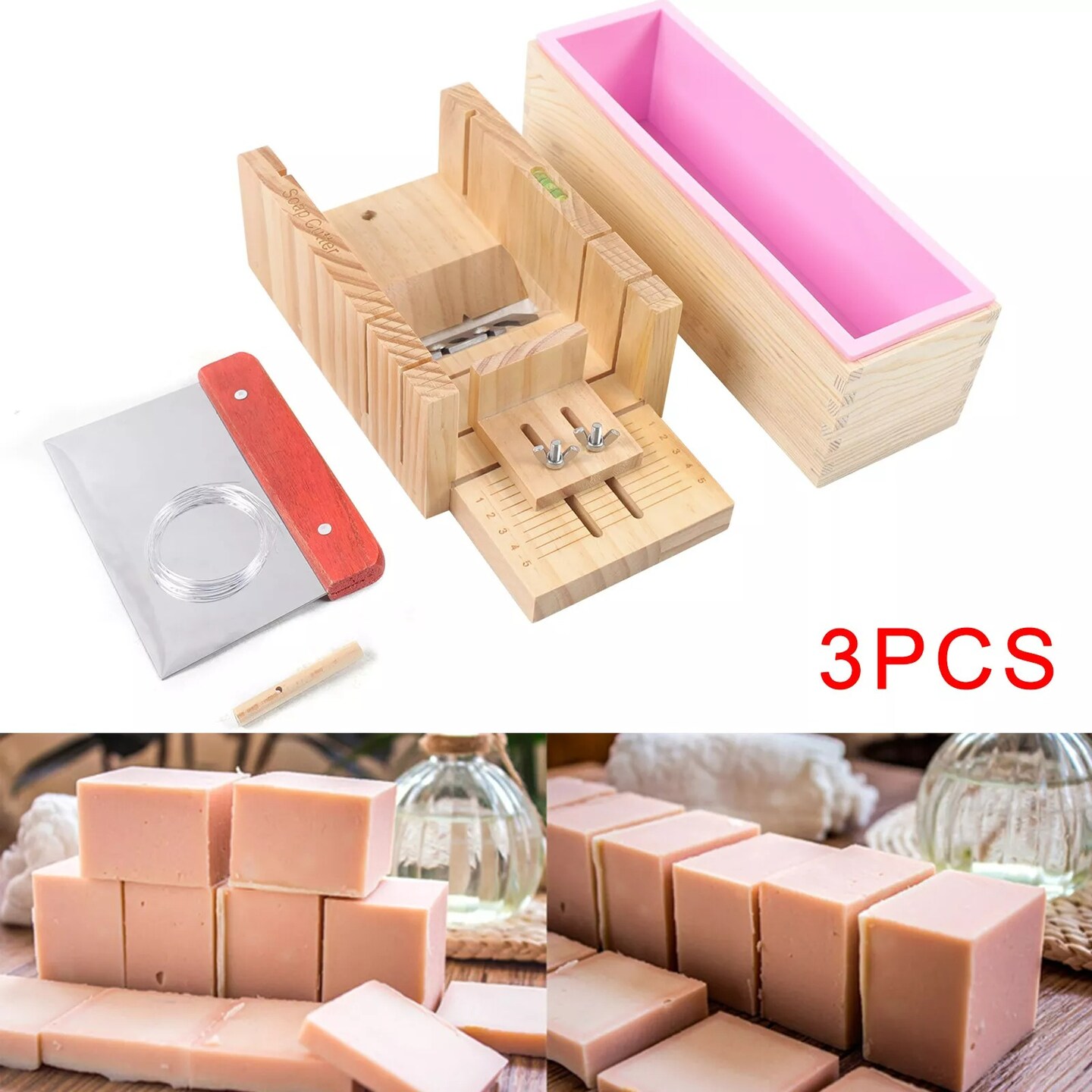 Pro Soap Making Supplies Kit 3 pcs Set Soap Tools Cakes Mold Handmade DIY