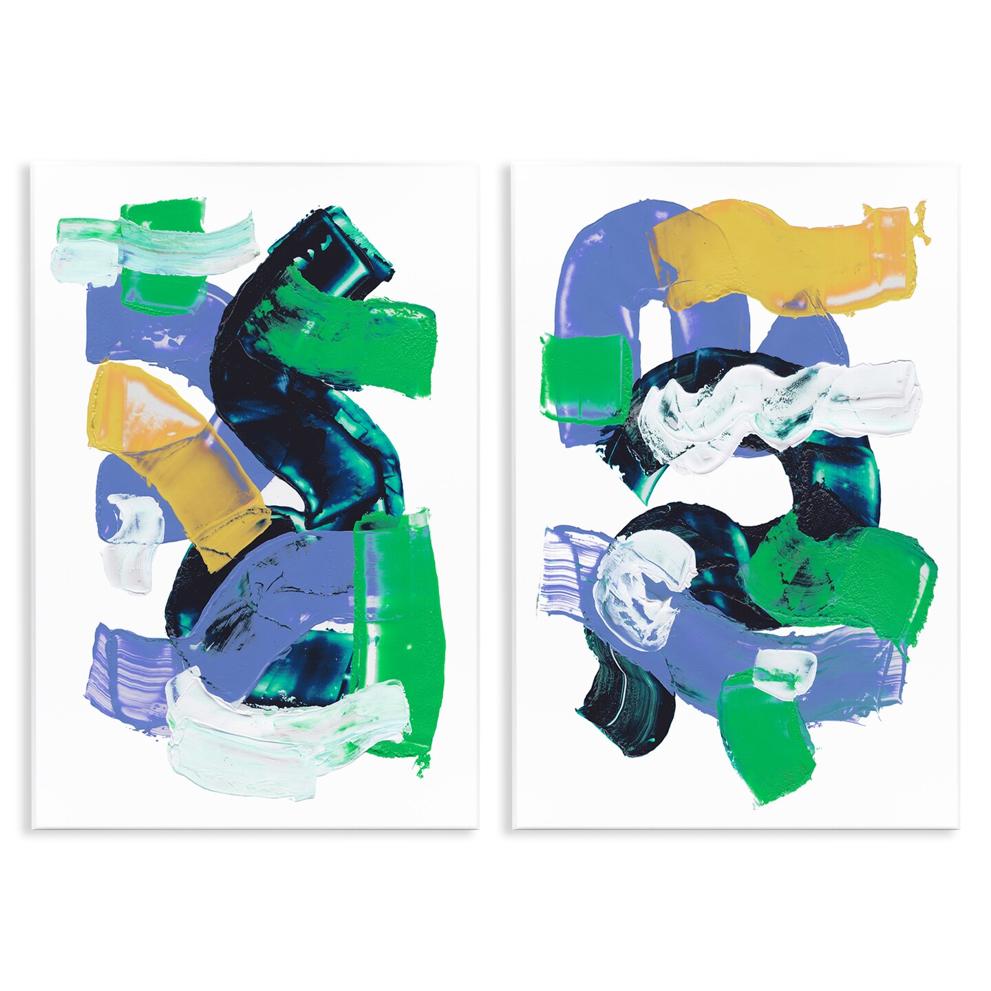 Stupell Industries Vibrant Abstract Tubes 2 pc Wall Plaque Art Set Design by Melissa Wang