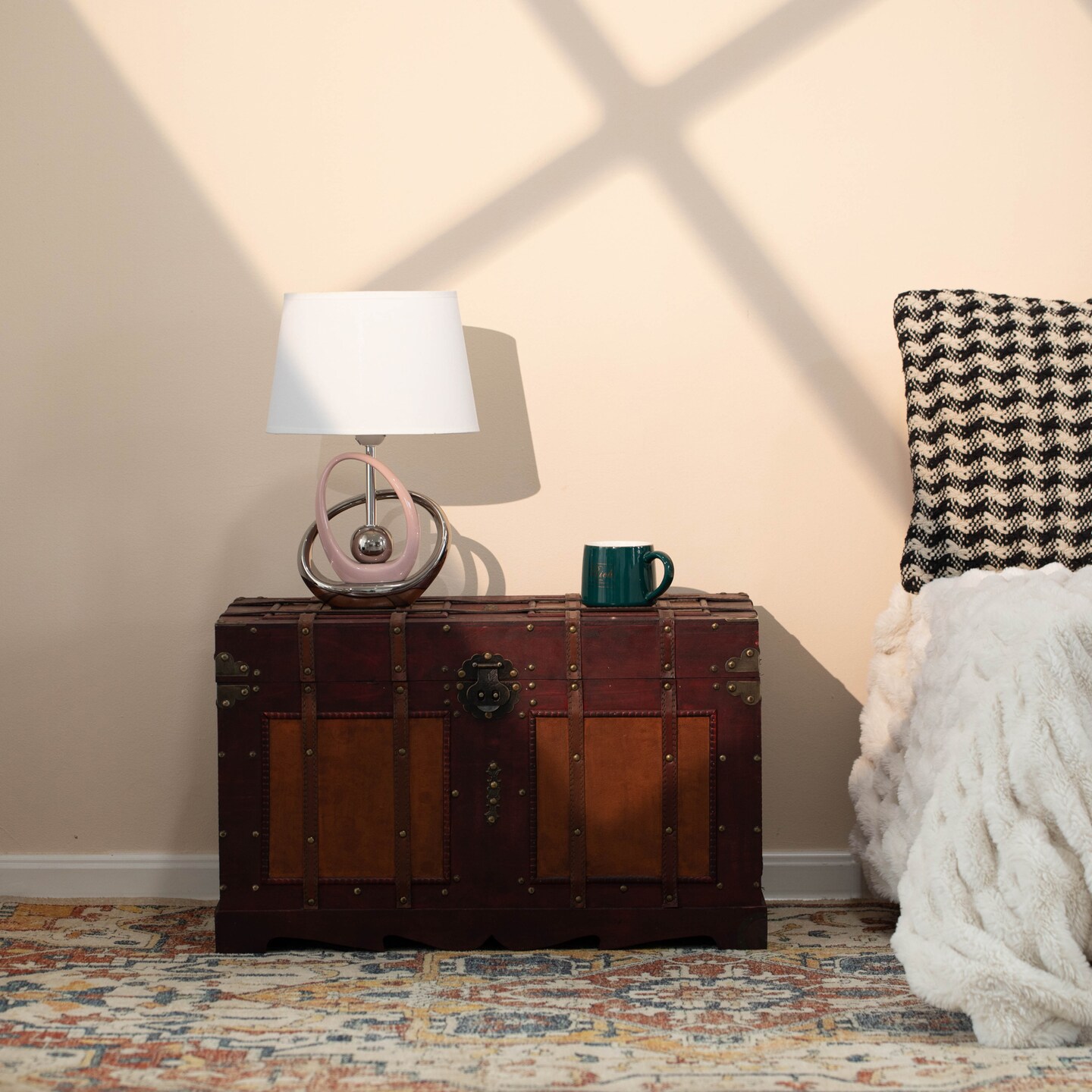Vintage Storage Chest, Decorative Wooden Trunk, and Keepsake Box - Perfect for the Living Room, Bedroom or Study - Ideal for Blanket Storage or as a Playful Treasure Box for Classrooms