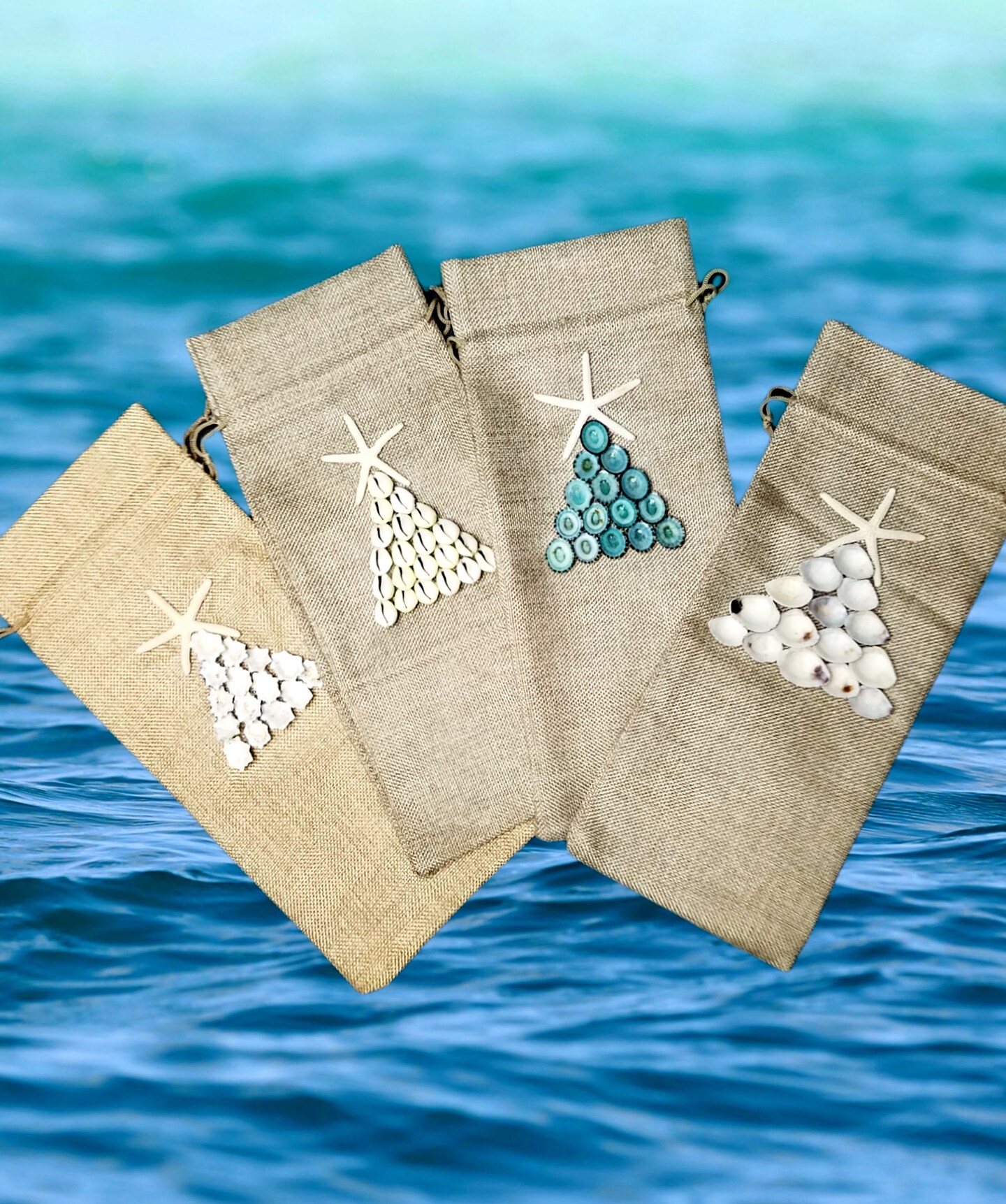 Seashell Tree WINE BAG Beach Burlap Oil Vinegar Bottle Holder Nautical  Lover Red Natural Drawstring Christmas Gift Wedding Favor | MakerPlace by  Michaels, image size:903x1080