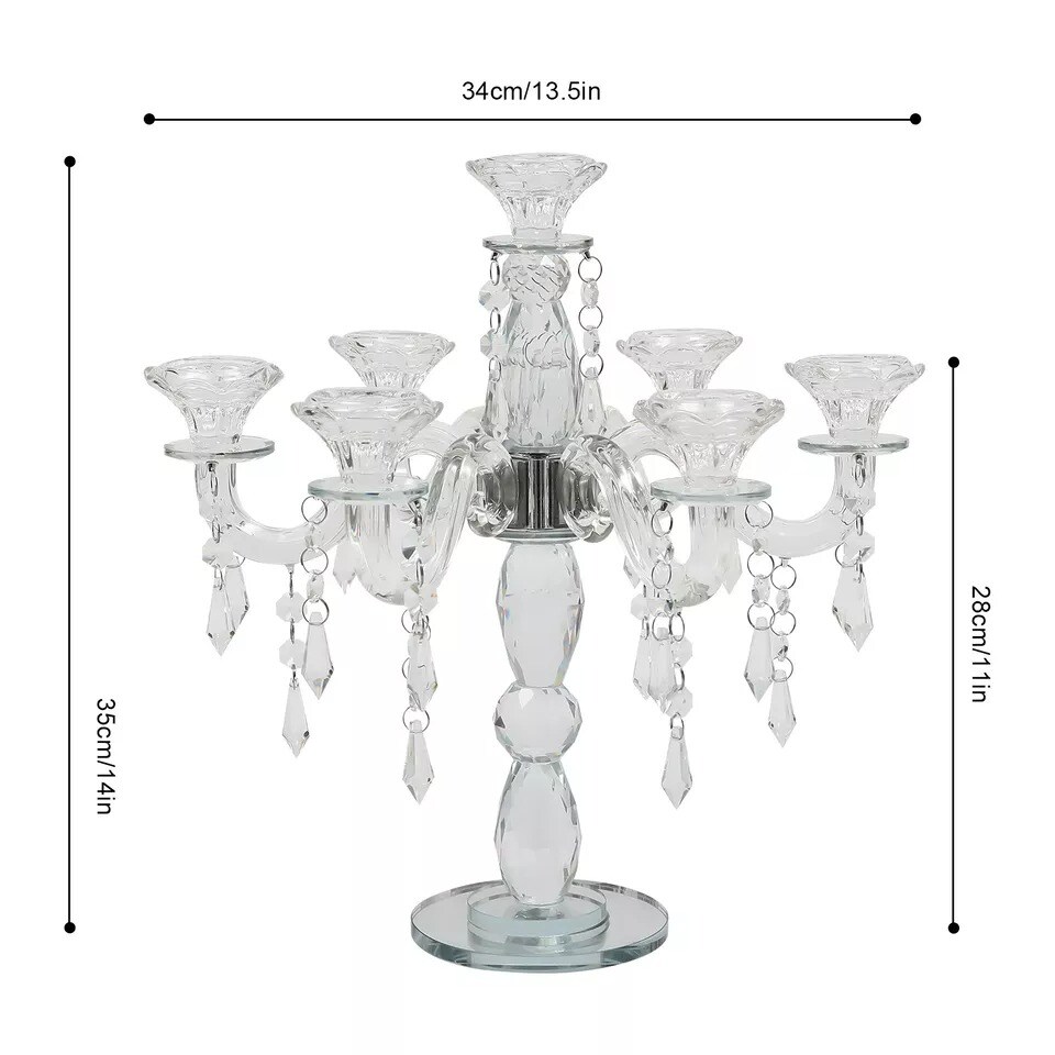 Candlestick Holder Crystal Candelabra Candlestick 7-arm Candle Holder For Party
