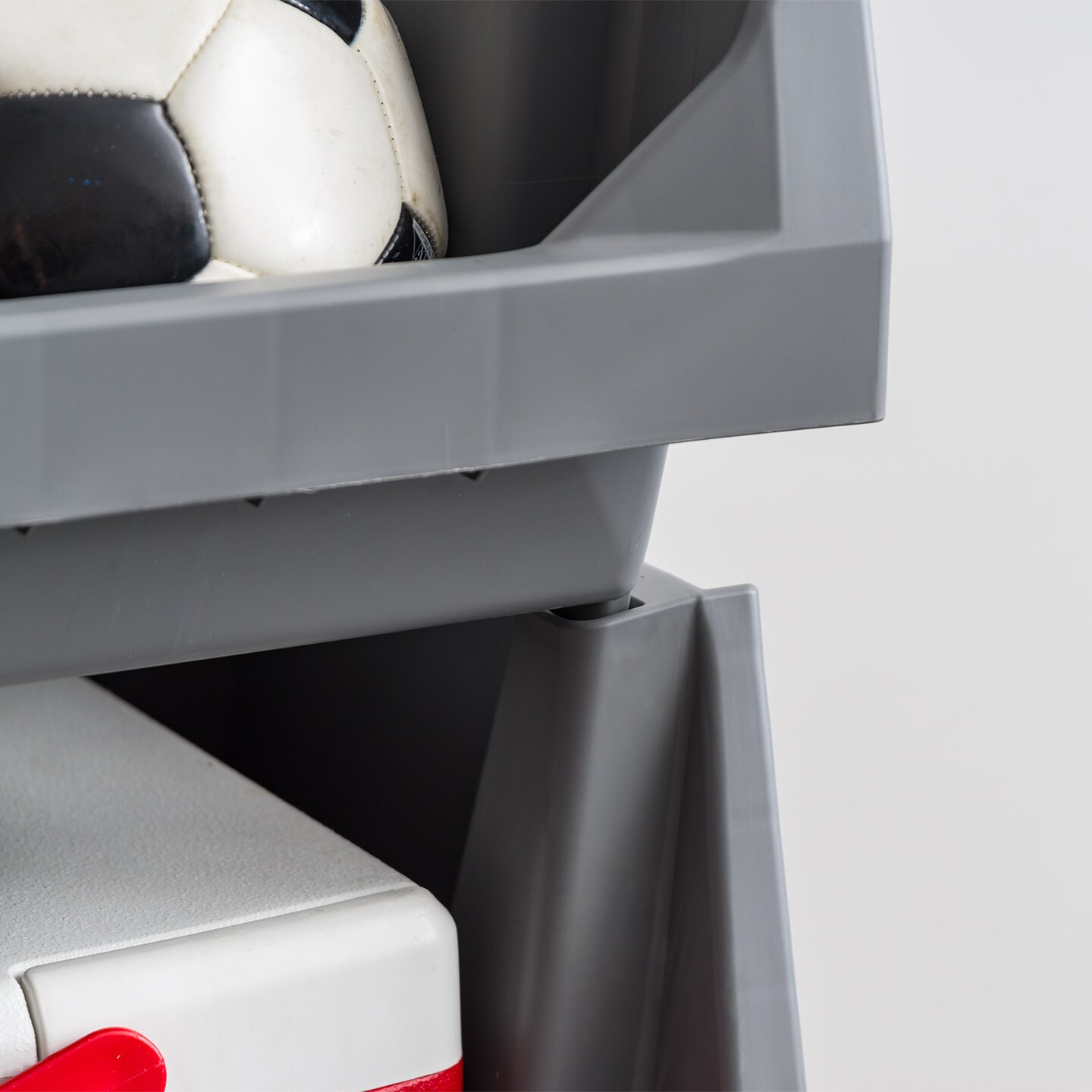 IRIS USA Medium Stackable Storage Bins Open Front, Heavy Duty Garage Organization, Gray - 1 Pack