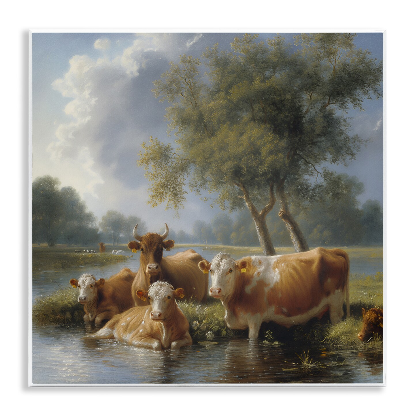 Stupell Industries Cow Family Charming Scene Wall Plaque Art Design by Steve Huntziker