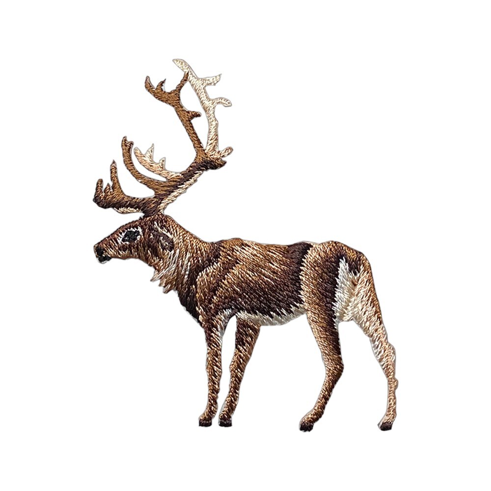 Caribou Elk, Realistic Animals, Embroidered, Iron on Patch