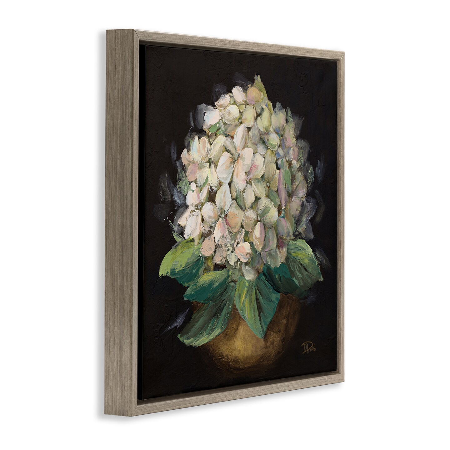 Stupell Industries Potted Hydrangea Plant Framed Floater Canvas Wall Art Design by Patricia Pinto