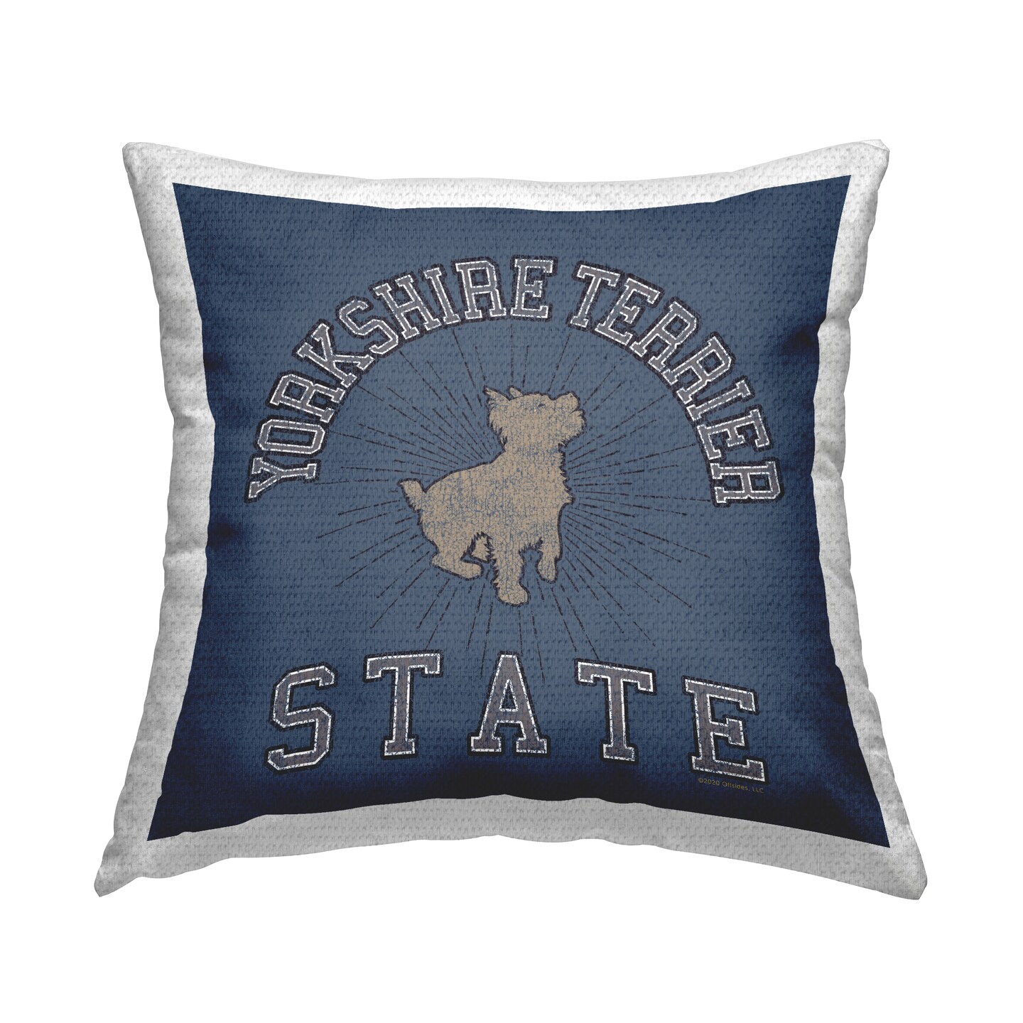 Yorkshire Terrier State Outdoor Printed Pillow Design by Spirit Animals/Life Is High, 18 x 7 x 18