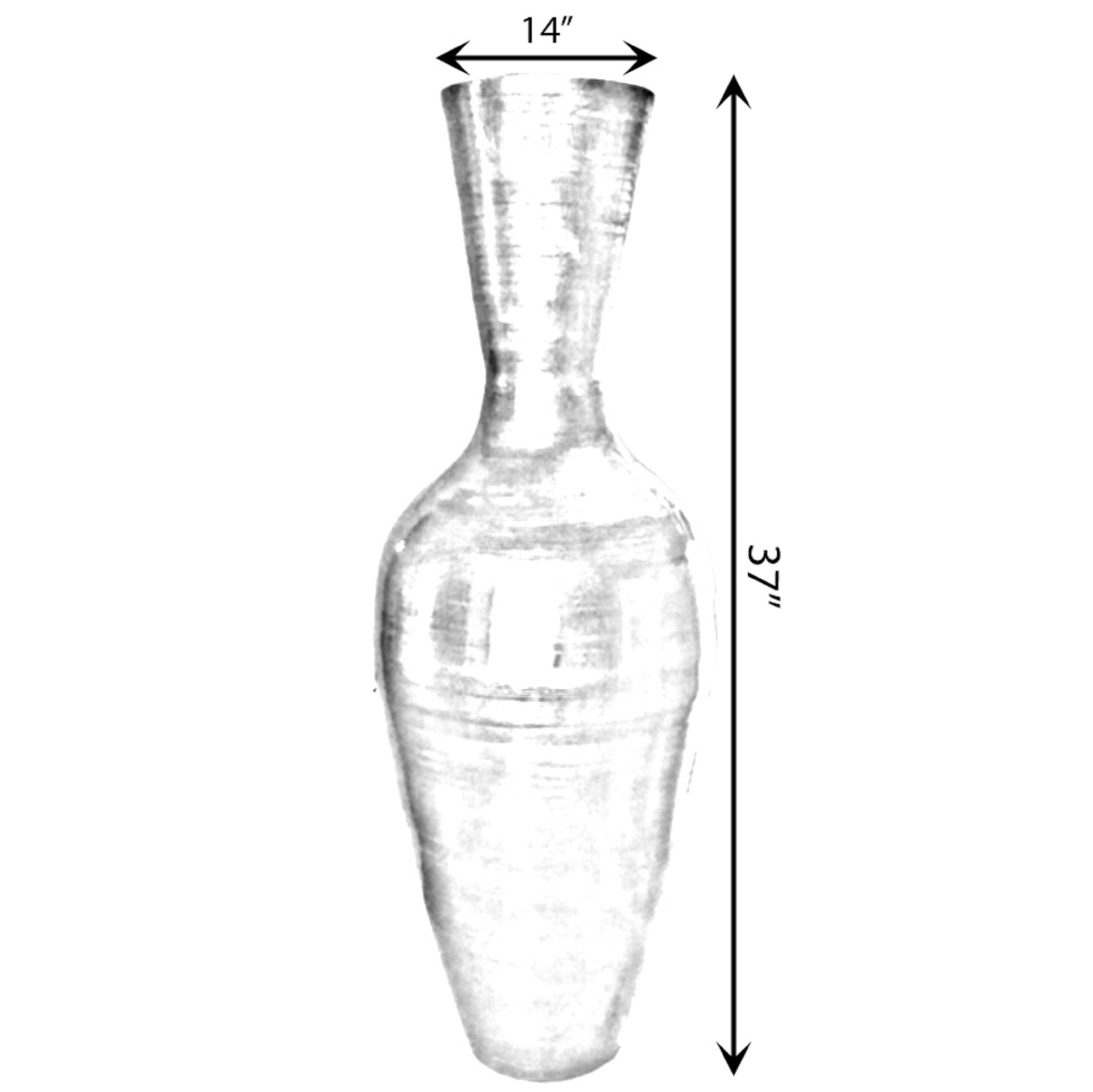 Uniquewise Tall Floor Vase, 37 Inch Bamboo Vase, Modern Vase for Dining, Living Room, Entryway, Large Flower Holder, Classic Floor Vase for Home Decor