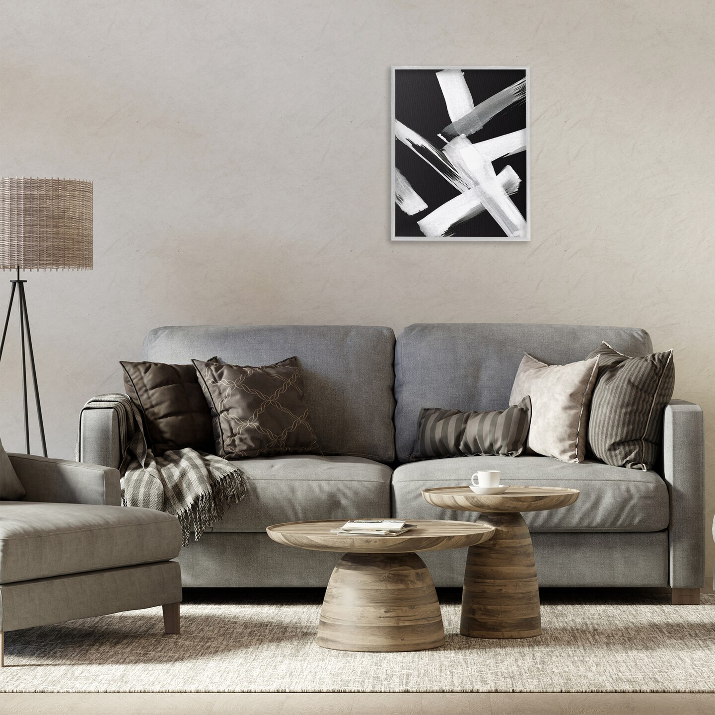 Stupell Industries Brushstrokes on Black Framed Giclee Wall Art Design by Susan Jill