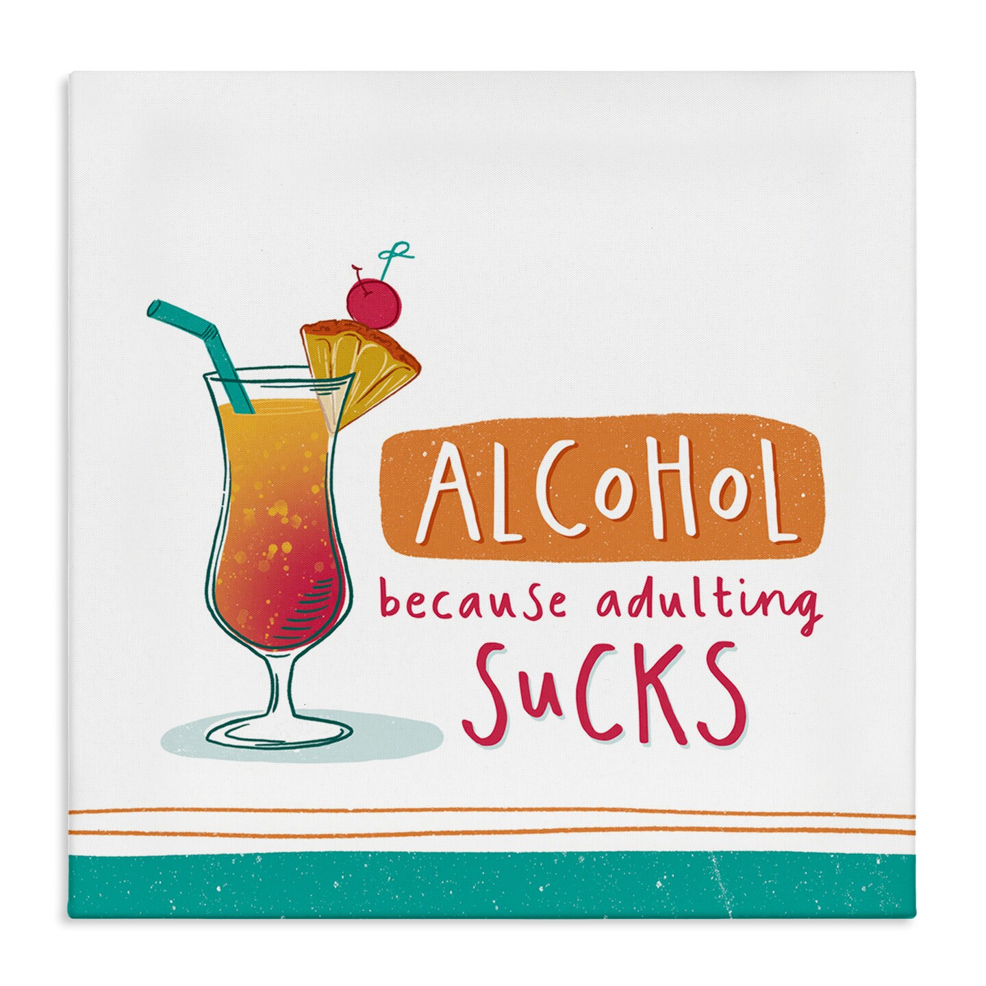Stupell Industries Funny Adulting Phrase Canvas Wall Art Design by Courtney Morgenstern