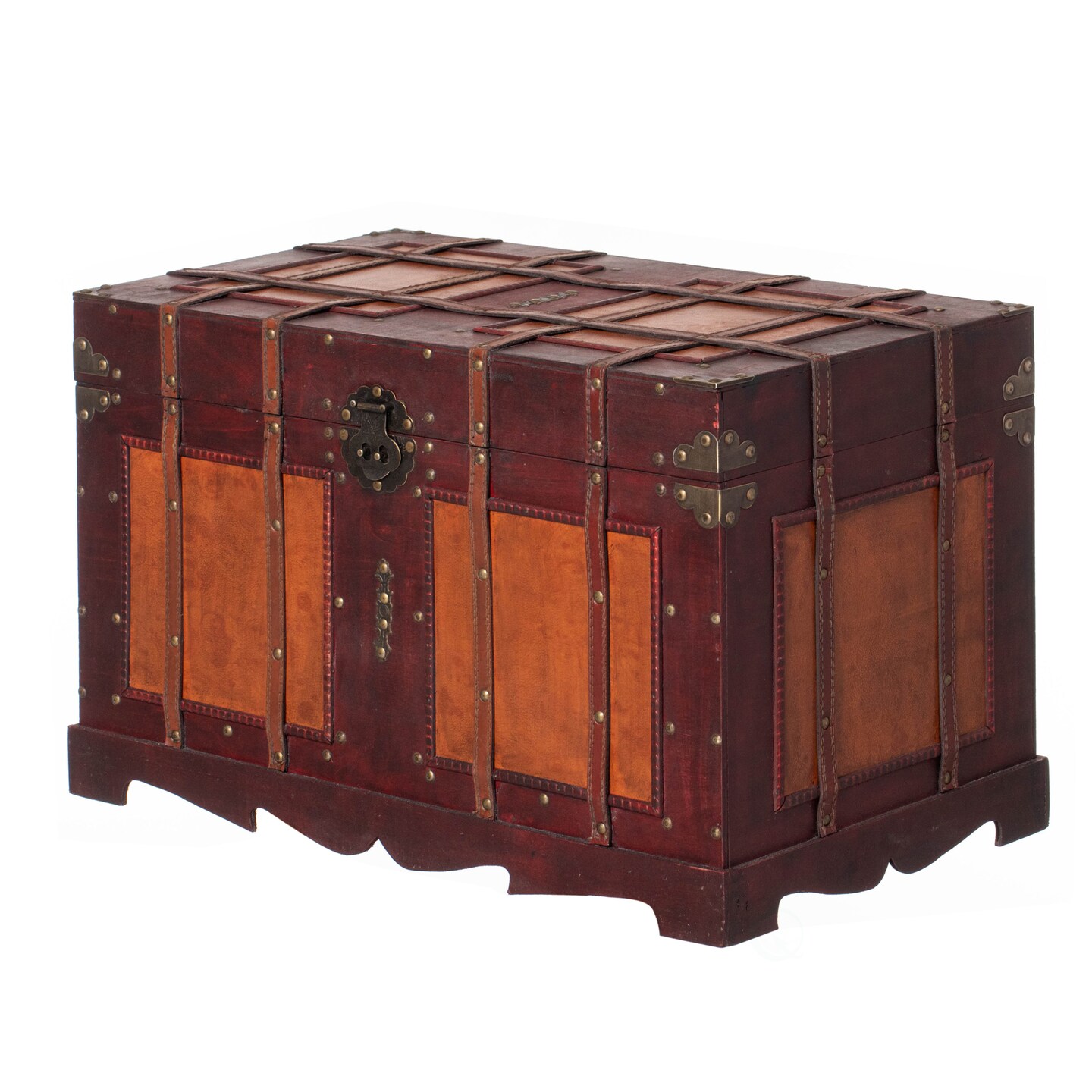 Vintage Storage Chest, Decorative Wooden Trunk, and Keepsake Box - Perfect for the Living Room, Bedroom or Study - Ideal for Blanket Storage or as a Playful Treasure Box for Classrooms