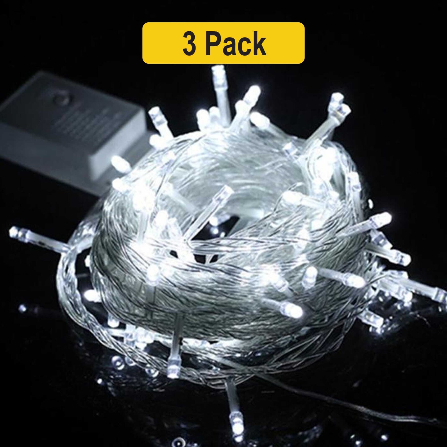 120 LED Clear Wire String Lights &#x2014; 38ft Multifunction Plug-in, Indoor/Outdoor