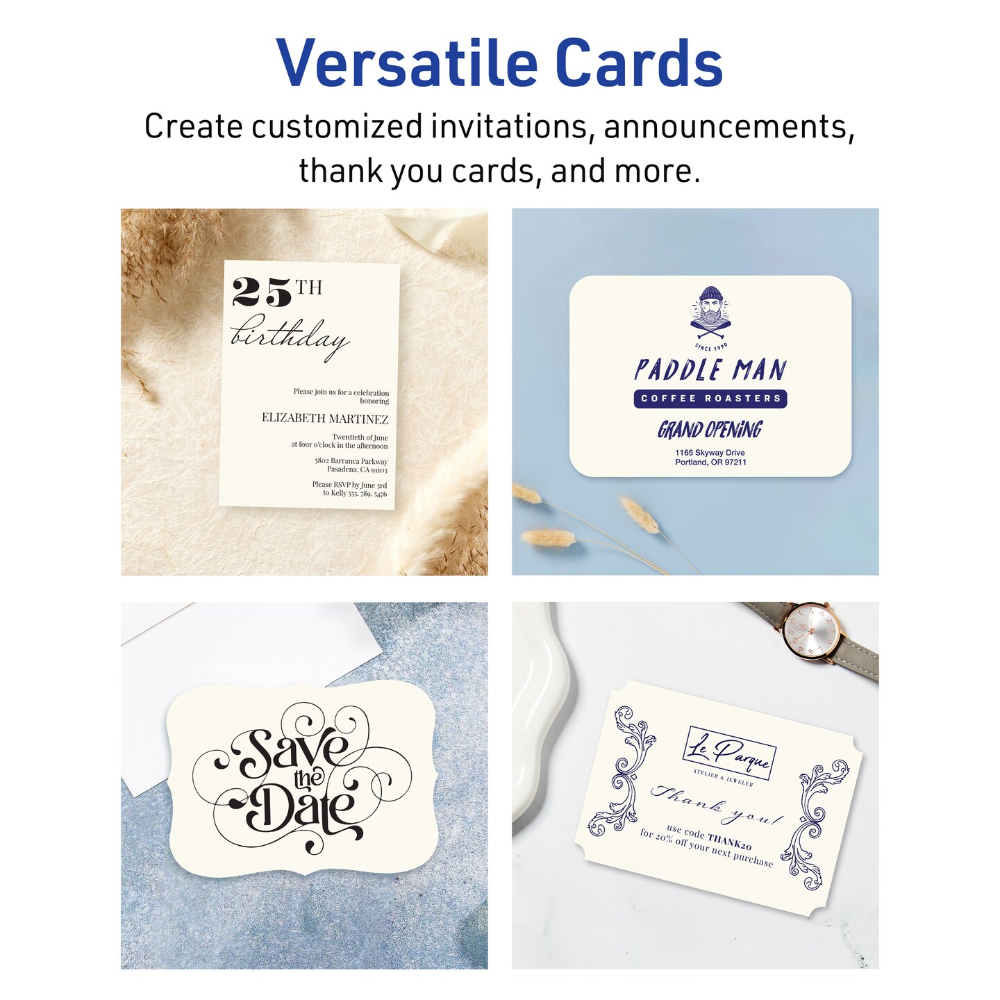 Avery Matte Ivory Invitation Cards, 5&#x22; x 7&#x22; Rectangle