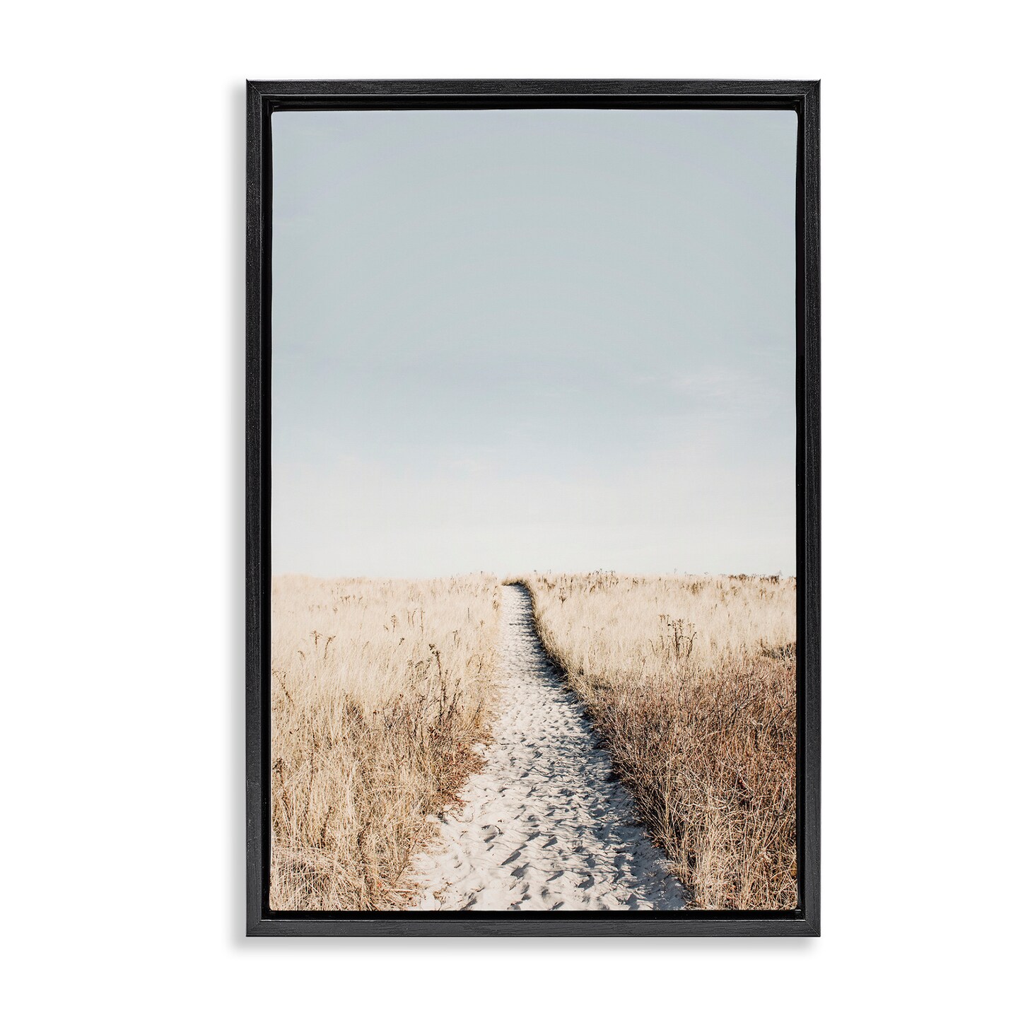 Stupell Industries Path with Sandy Footprints Framed Floater Canvas Wall Art Design by Sisi and Seb