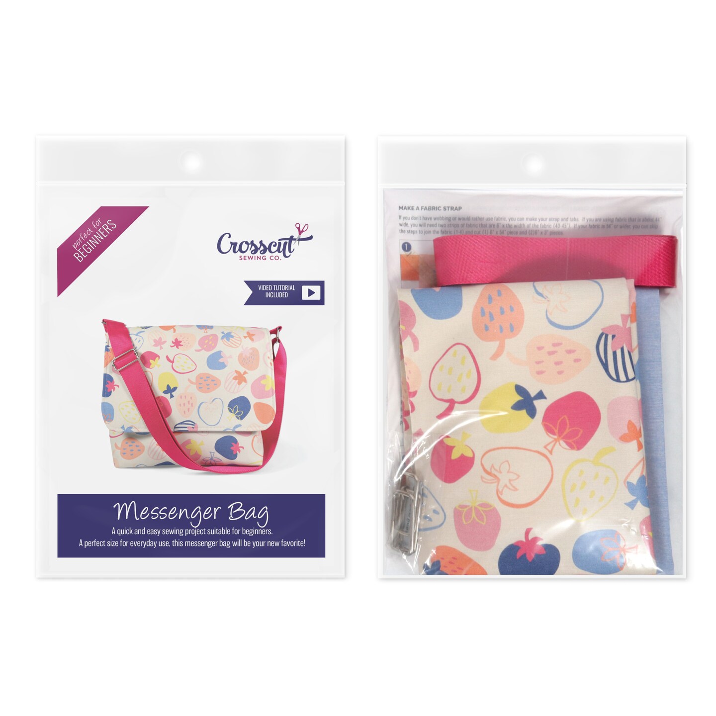 Crosscut Sewing Co.® Messenger Bag Sewing Project Kit for Beginners