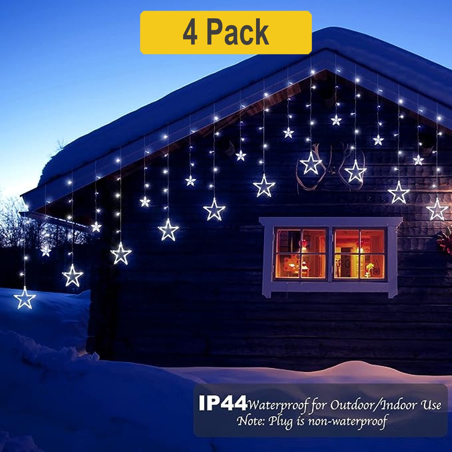 138 LED Star Curtain Light with Christmas Magic