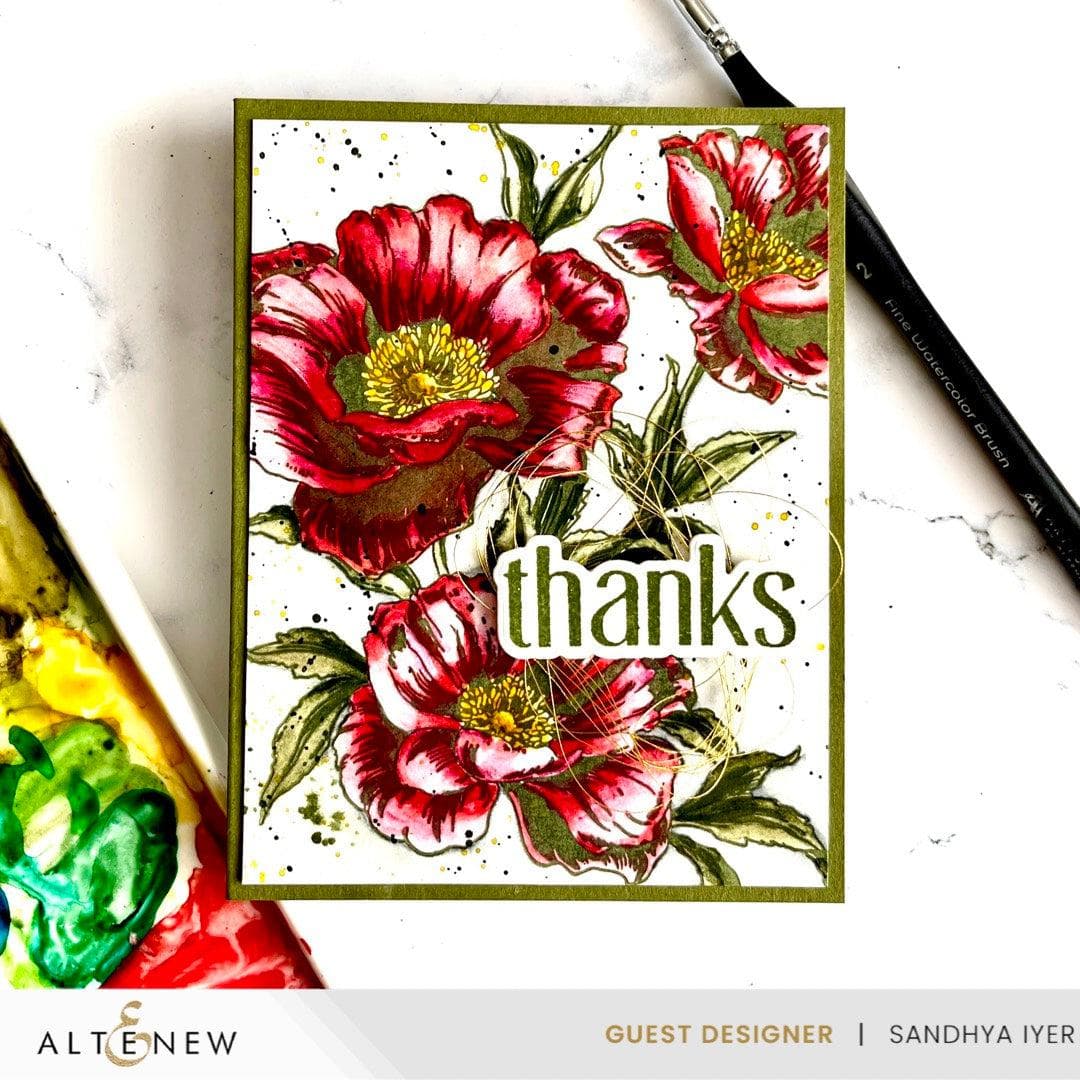 Inked Poppies Press Plate/Foil Plate