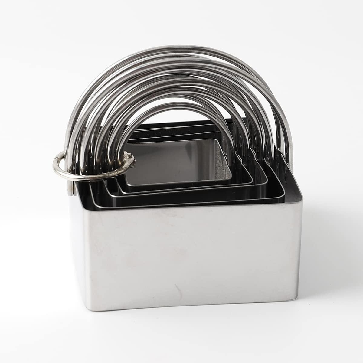 Cookie Cutter Set 10 Stainless Steel Round &#x26; Square Cutters with Handles