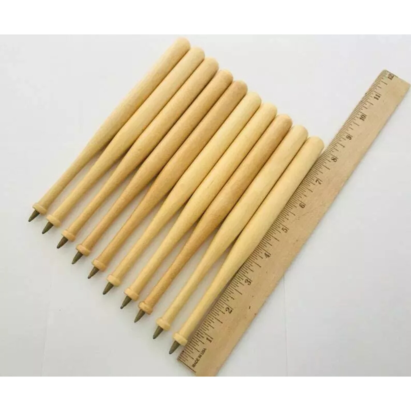 Kitcheniva 10 Pcs 8&#x22; x 5/8&#x22; Maple Wood Baseball Pens Baseball Party Favor Gift