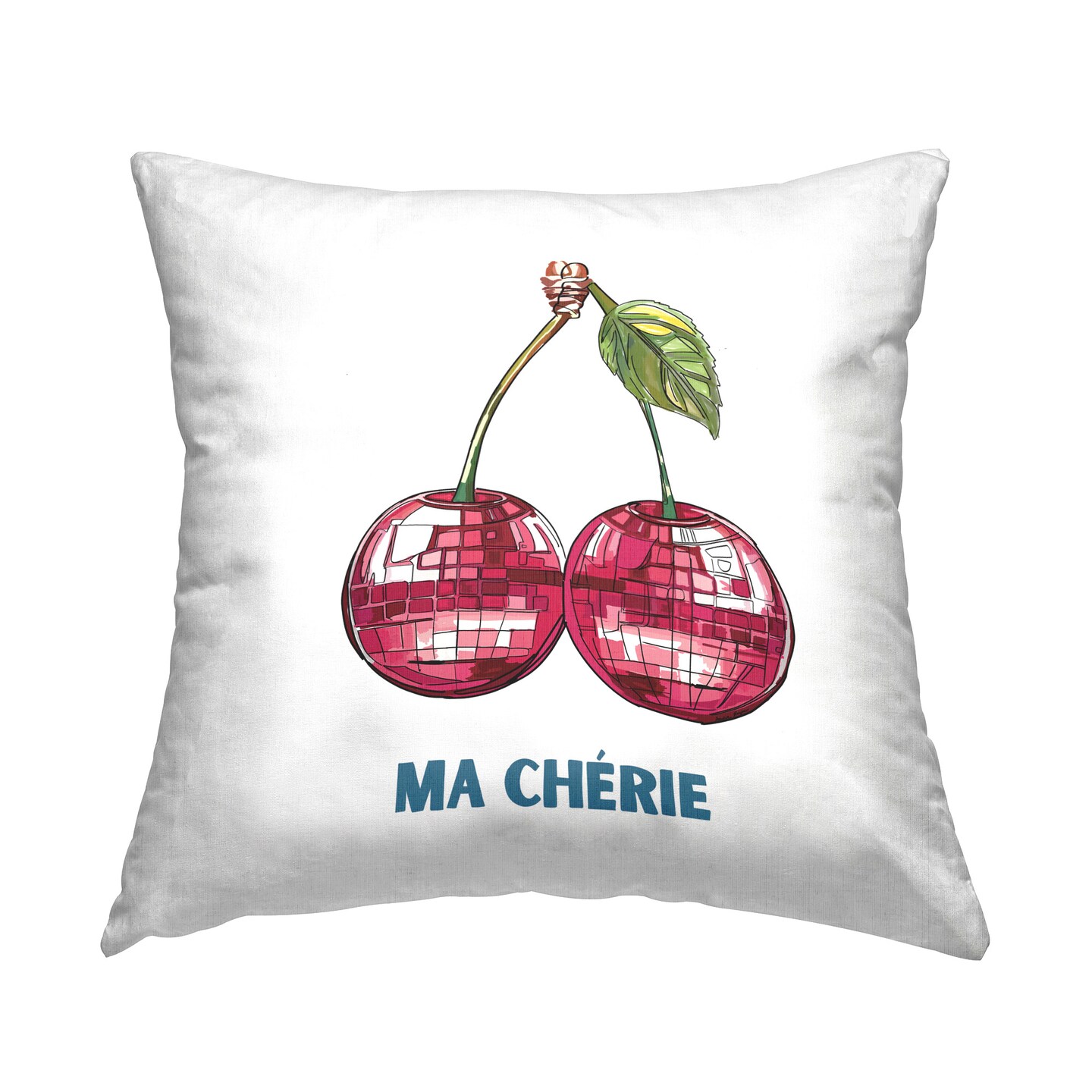 Ma Cherie &#x26; Cherries Design by Amelia Noyes Throw Pillow 
