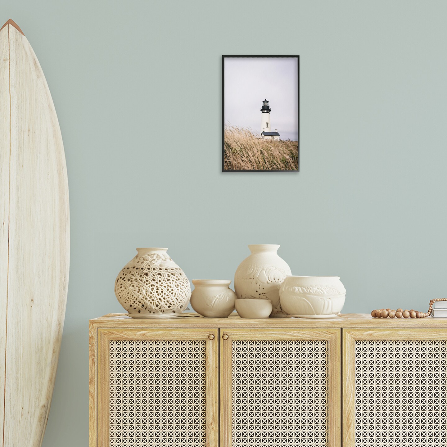 Stupell Industries Peaceful Lighthouse Scenery Framed Giclee Wall Art Design by Sisi and Seb
