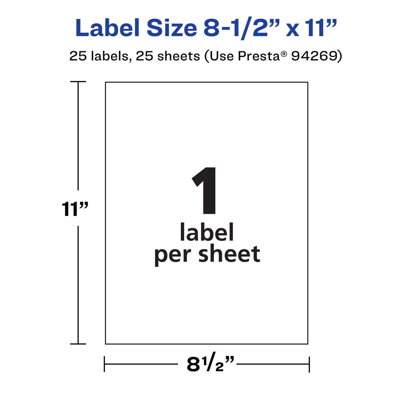 Avery Durable Waterproof Rectangle Labels, 8.5&#x22; x 11&#x22;