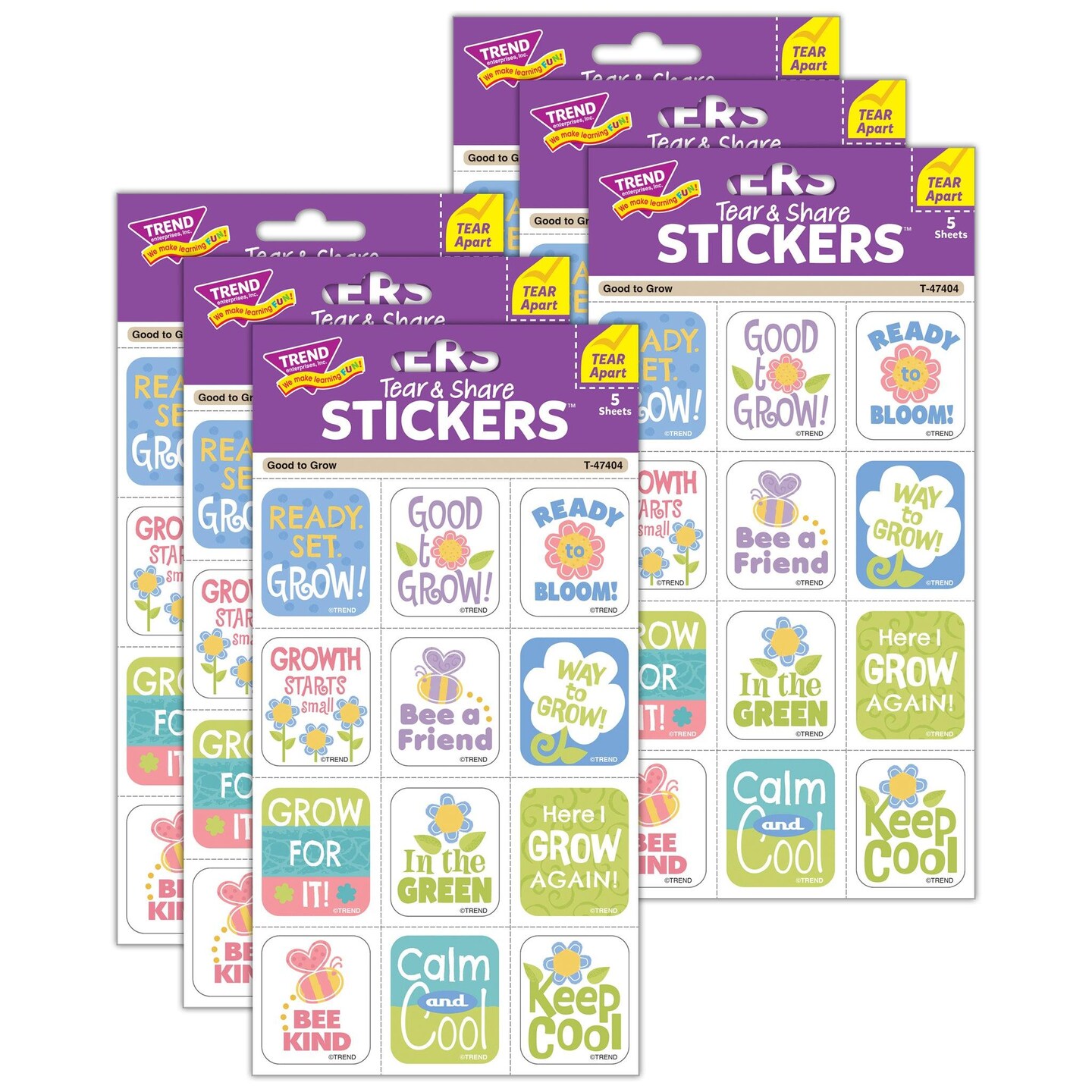 Good to Grow Tear &#x26; Share Stickers&#xAE;, 60 Per Pack, 6 Packs