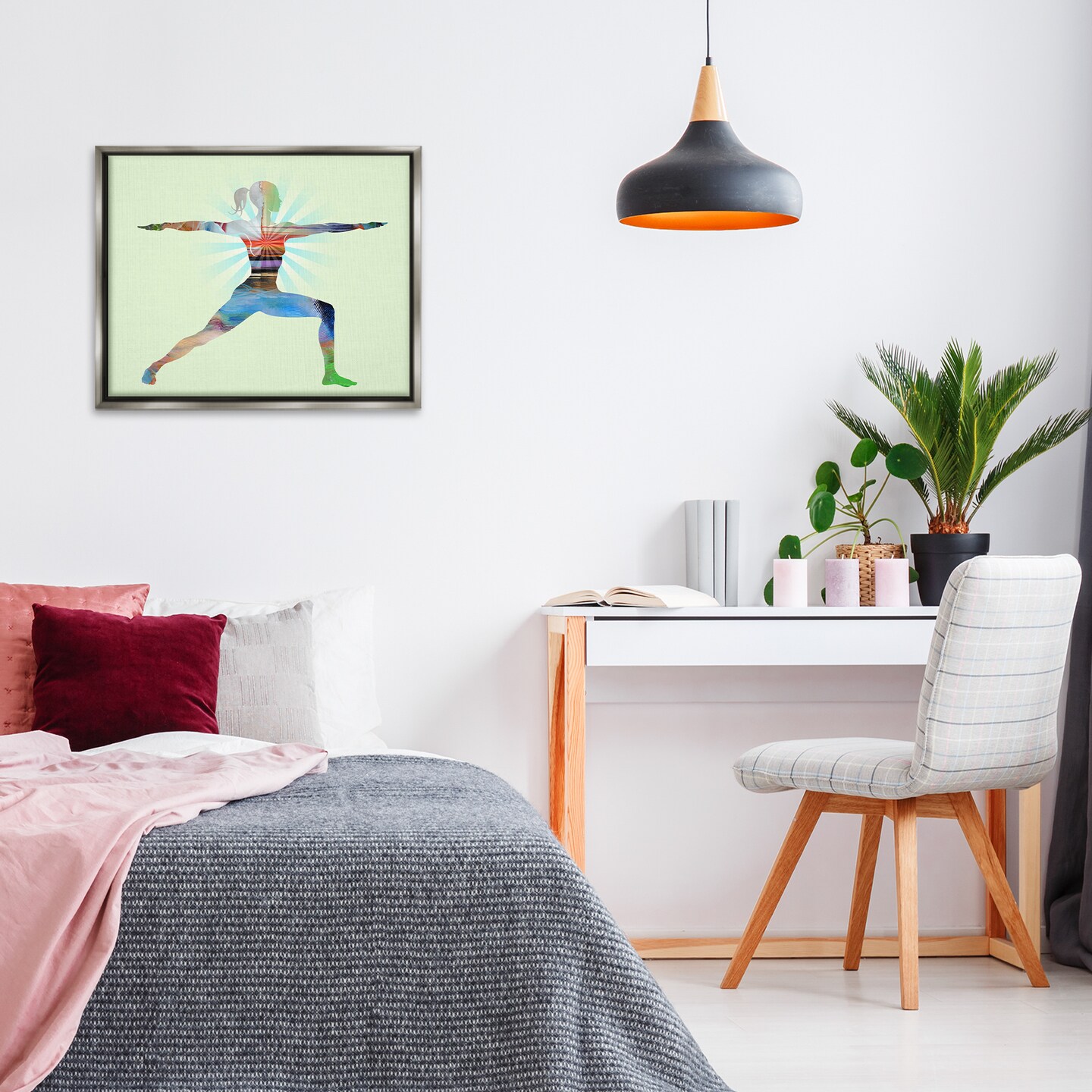 Stupell Industries Standing Yoga Pose Framed Floater Canvas Wall Art Design by Tim Parker