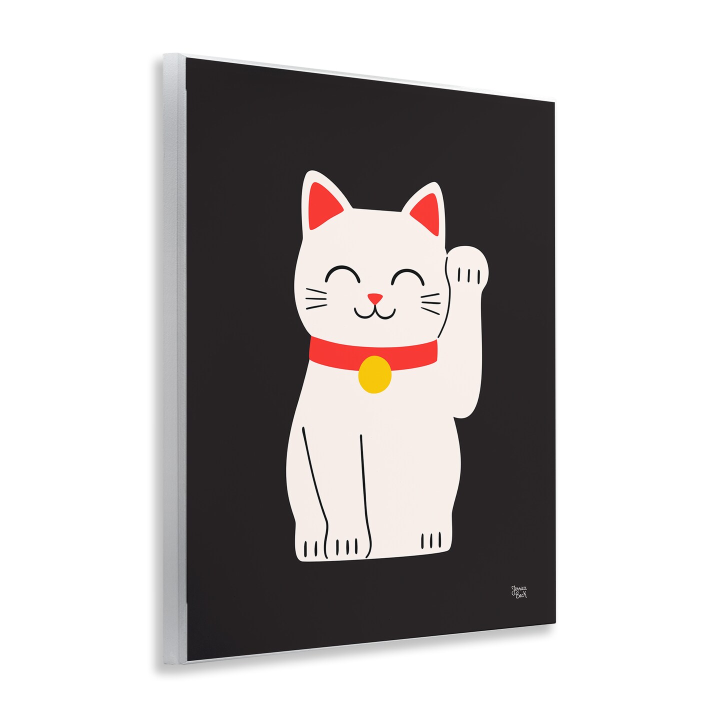 Stupell Industries Maneki Neko Lucky Cat Wall Plaque Art Design by Jessica Beck