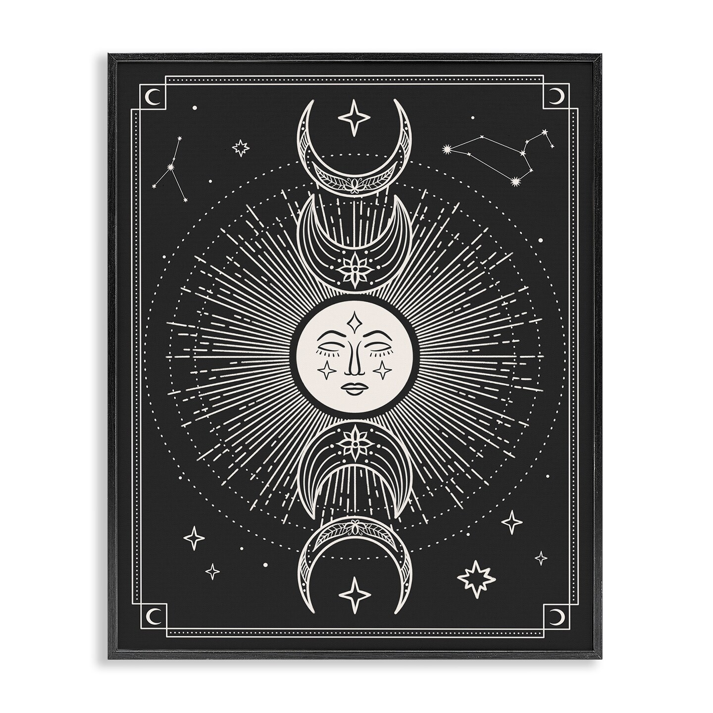 Stupell Industries Moon Cycle Pattern Framed Giclee Wall Art Design by JJ Design House LLC
