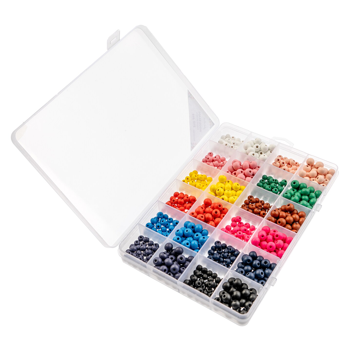 John Bead 840-Piece Assorted Wood Bead Jewelry Making Beads Box