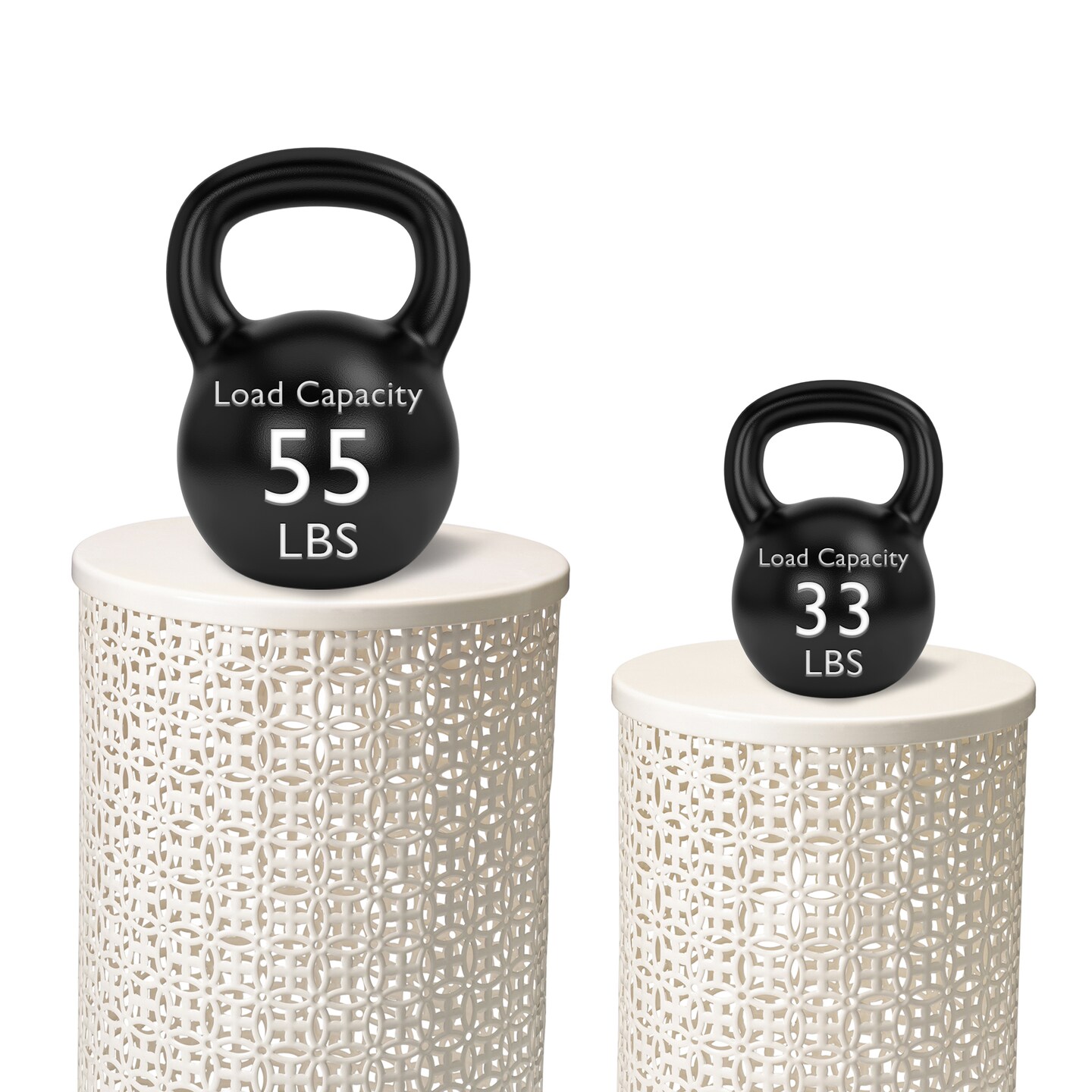 Set of 2 Multi-functional Metal garden Stool or Planter Stand or Accent Table or Side Table