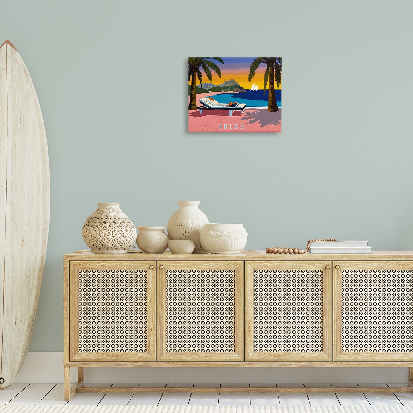 Stupell Industries Ibiza Tropical Beach View Canvas Wall Art Design by Amelia Noyes