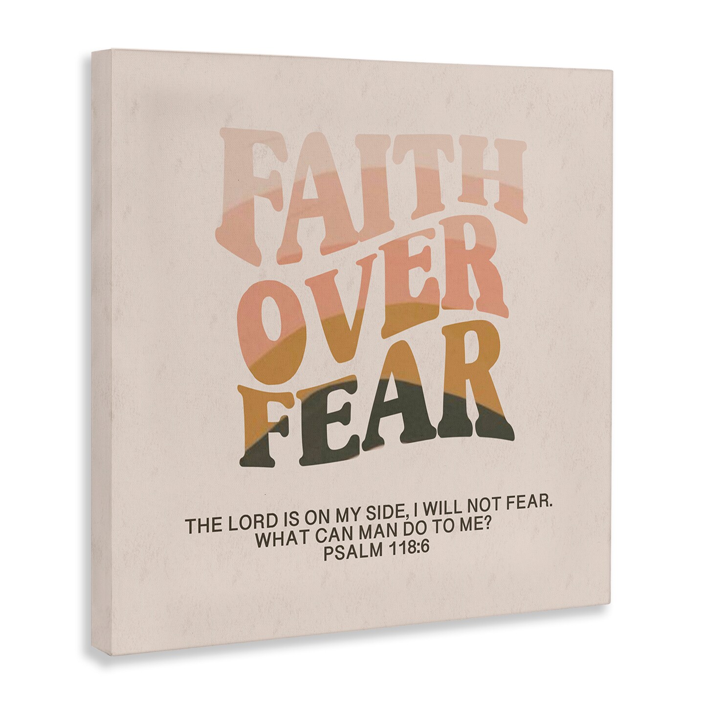 Stupell Industries Retro Faith Over Fear Canvas Wall Art Design by Amylee Weeks