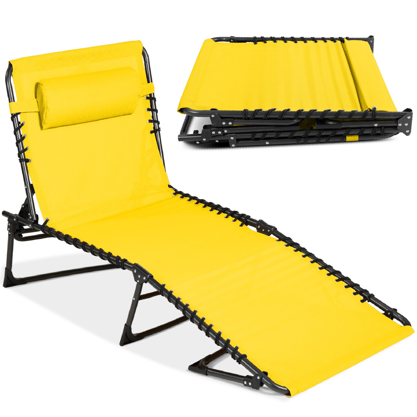 Best Choice Products Patio Chaise Lounge Chair, Outdoor Portable Adjustable Pool Recliner w/ Pillow