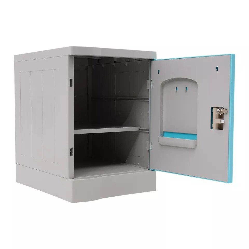 2-tiers Storage Cabinet Bedroom Lockable Storage Cabinet Nightstand With Keys