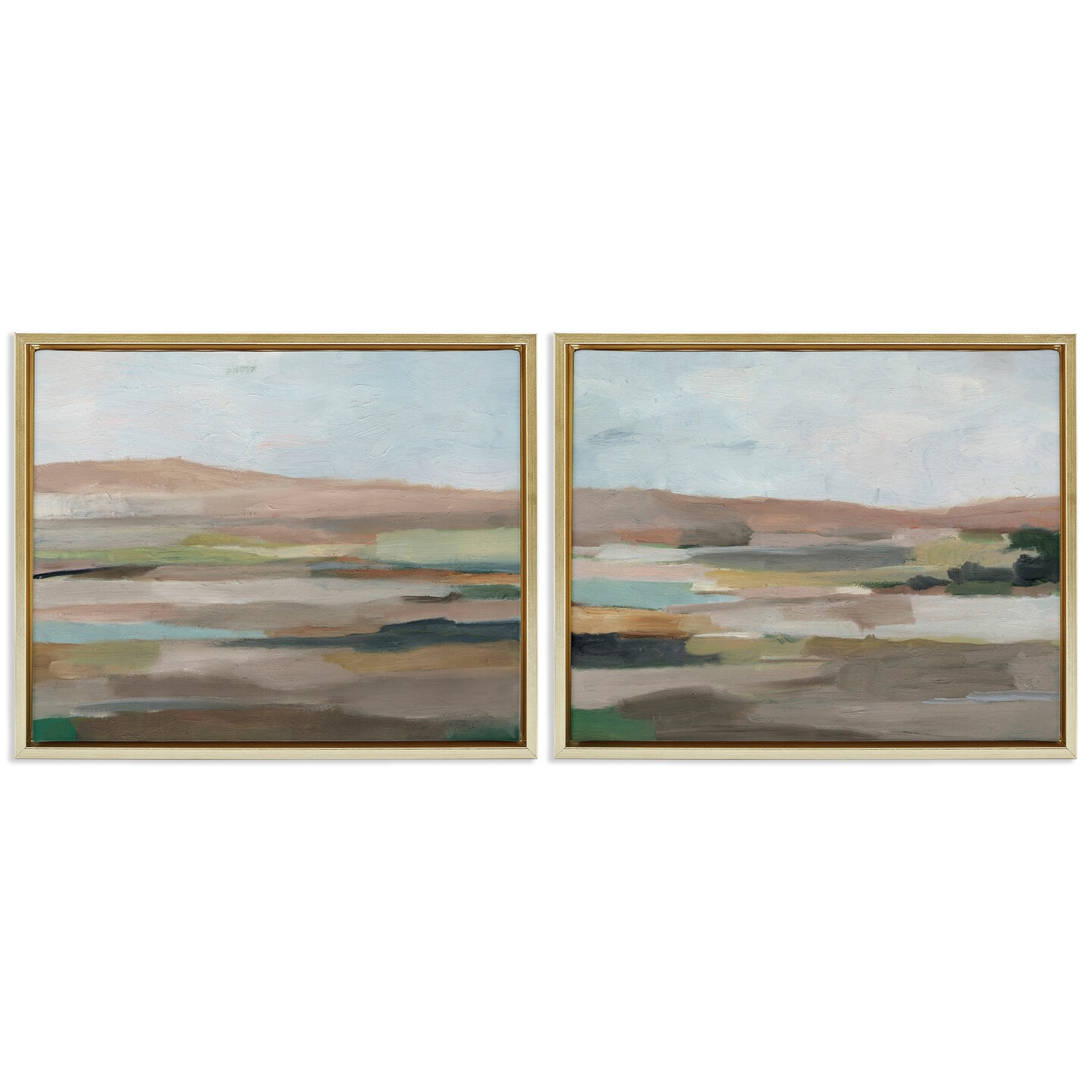 Stupell Industries Neutral Abstract Landscape 2 pc Framed Floater Canvas Wall Art Set Design by Ethan Harper