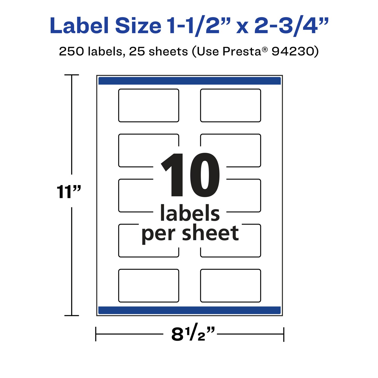 Avery Glossy Clear Rectangle Labels with Sure Feed, 1.5&#x22; x 2.75&#x22;