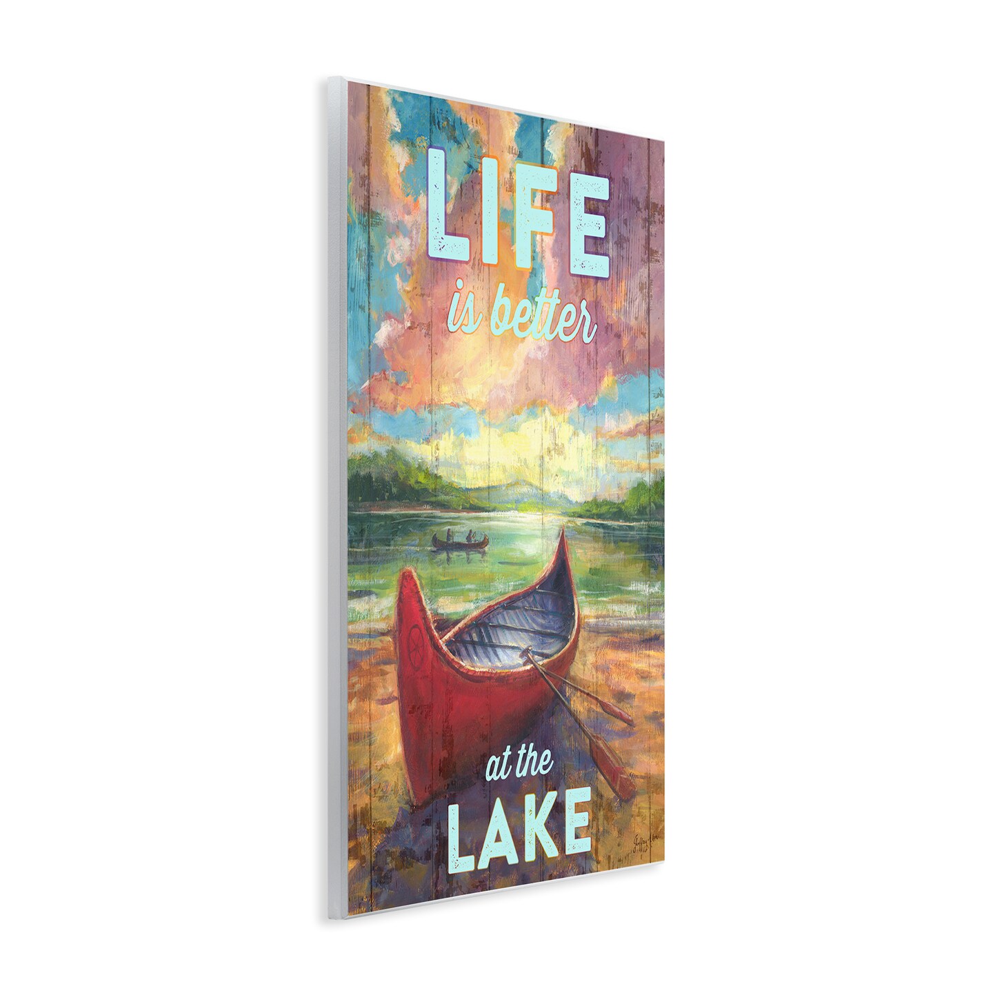 Stupell Industries Life At Lake with Canoe Wall Plaque Art Design by Geoff Allen