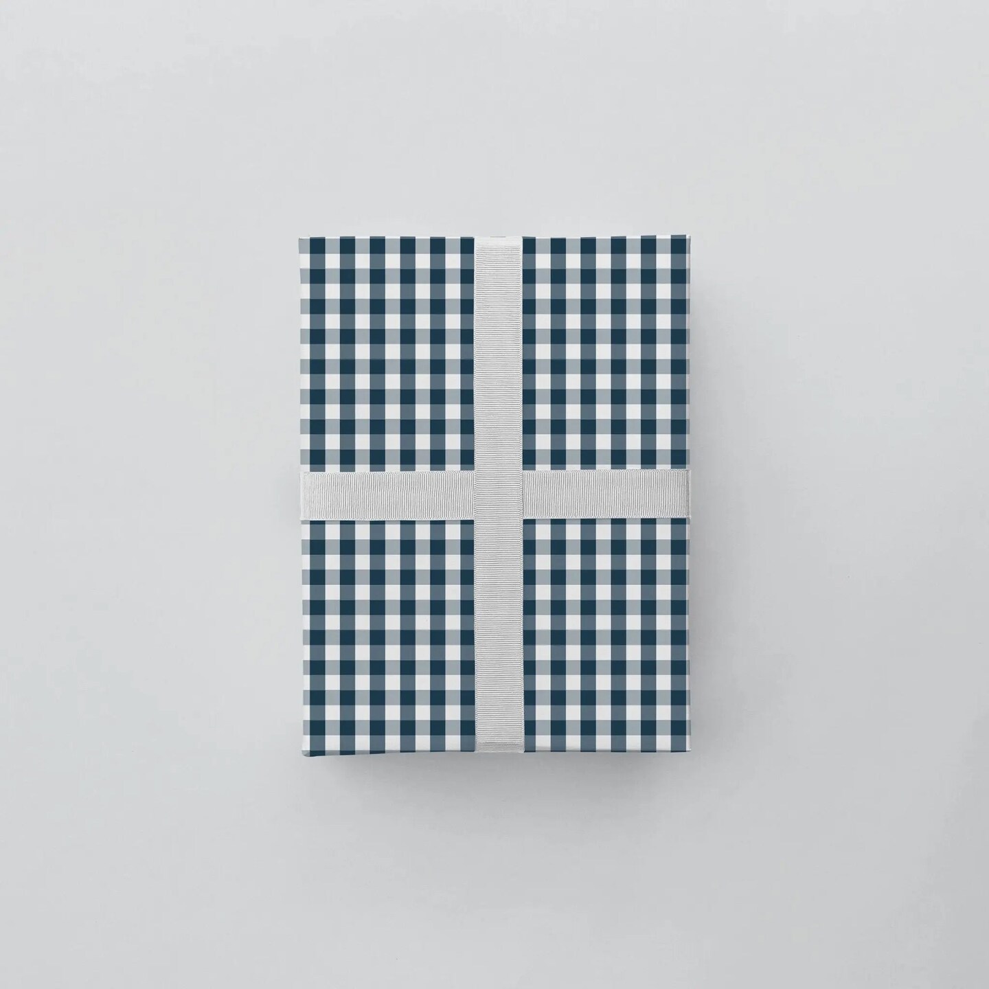 Dark Blue Vintage Gingham Gift Wrap
