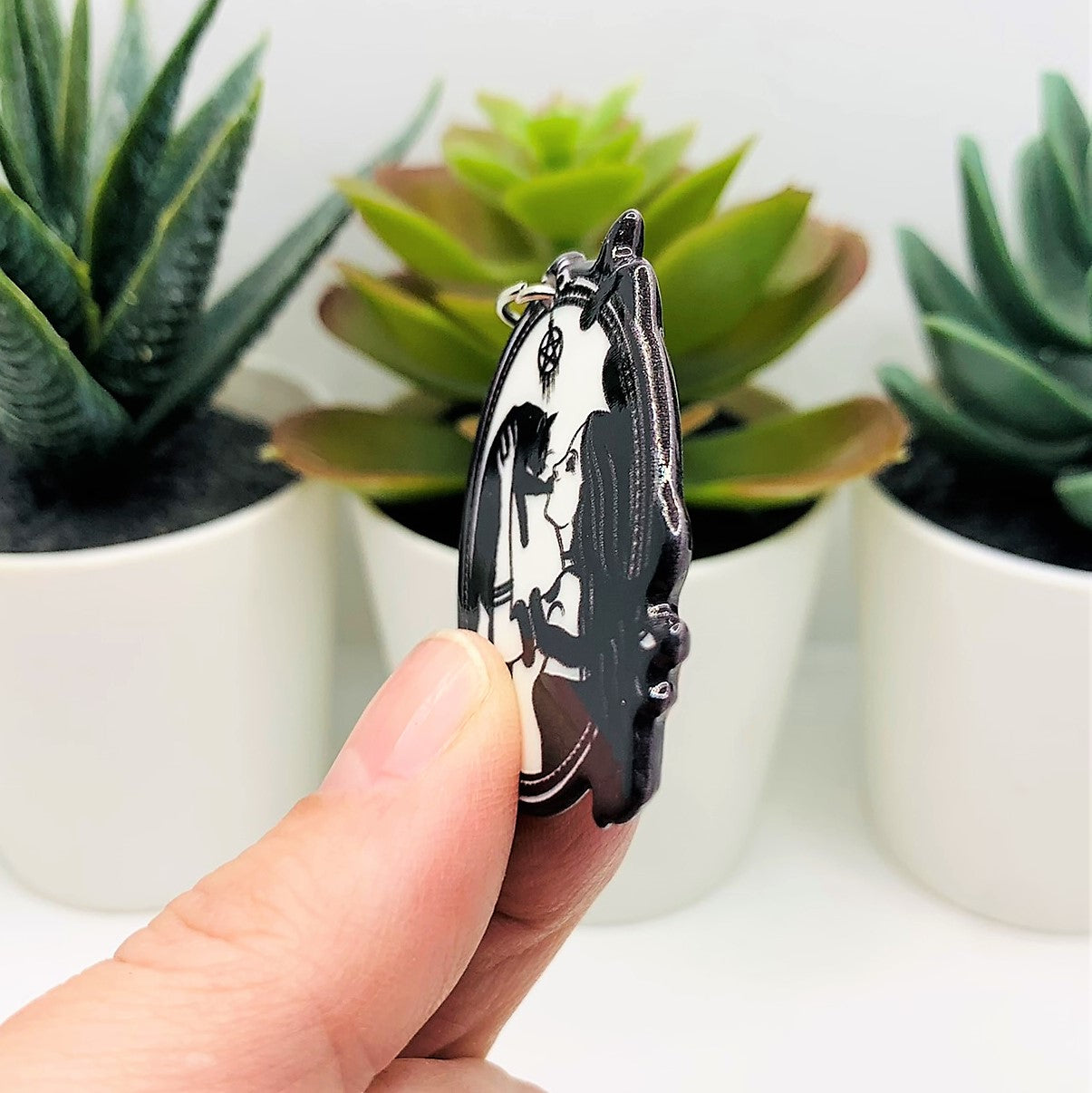 1, 4 or 20 Pieces: Hecate and Cat Witchy Halloween Charms - Double Sided