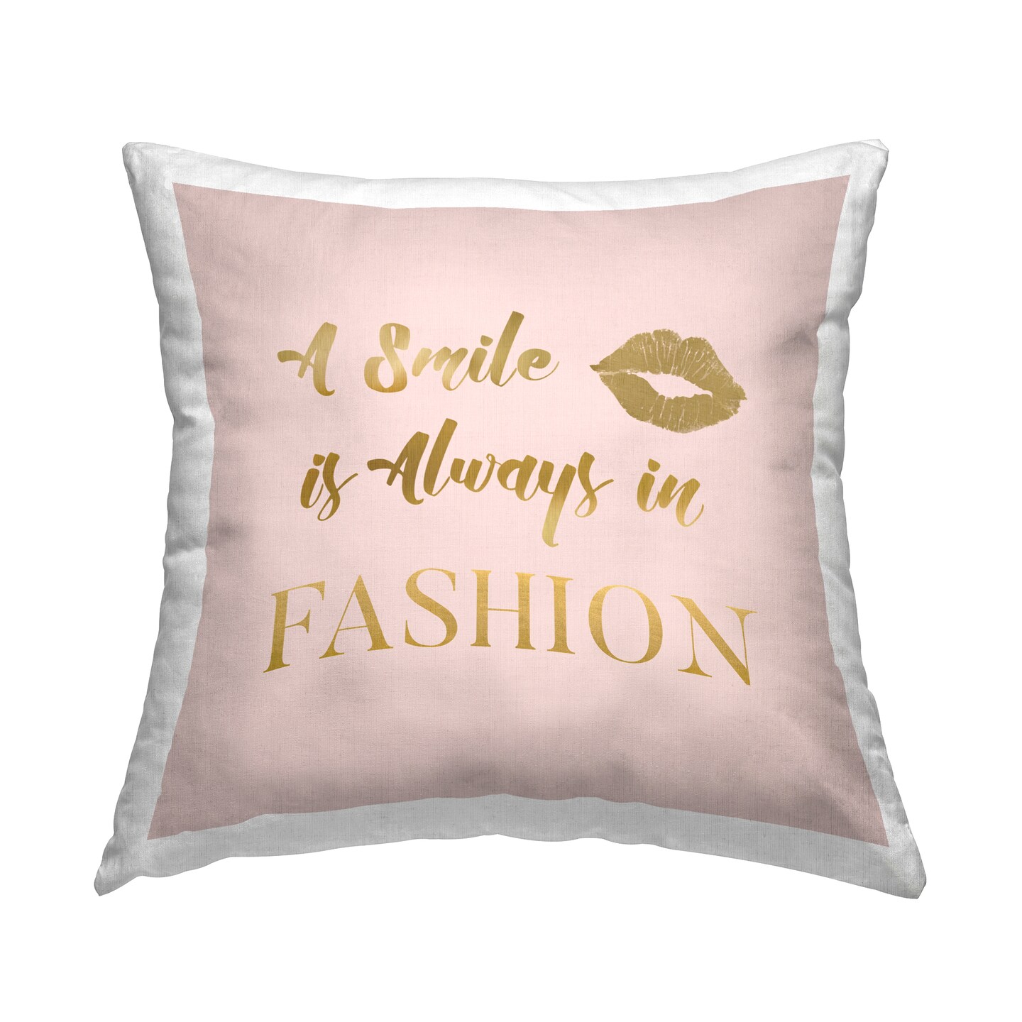Smile Always in Fashion Decorative Printed Throw Pillow Design by Carol Robinson, 18 x 7 x 18