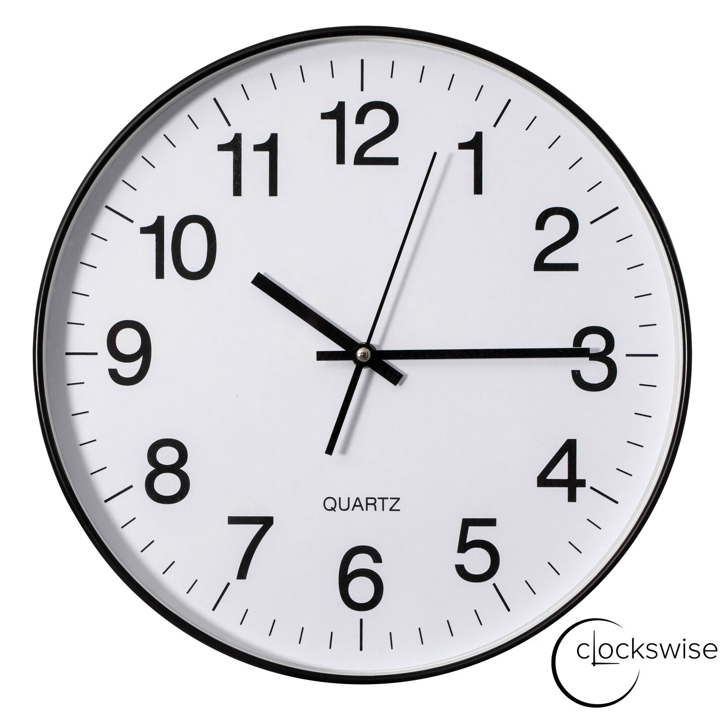 Clockswise Black Analog Clock – Silent, Non-Ticking for Wall, Office Desk, Table and Shelf, Battery-Operated Perfect for Home Office, Farmhouse Kitchen Decor, Bathroom, School and Bedroom Decor