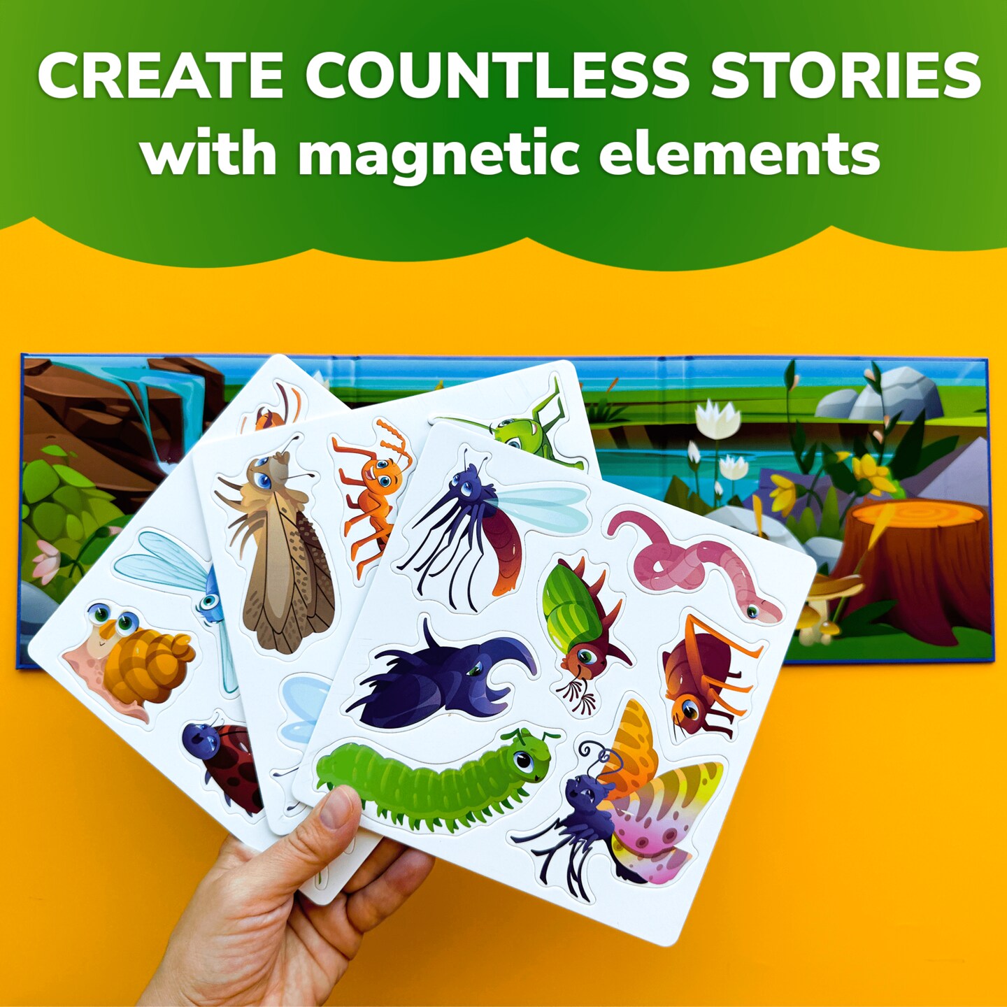 Travel Magnetic Book 20+Pcs for Kids | Bugs