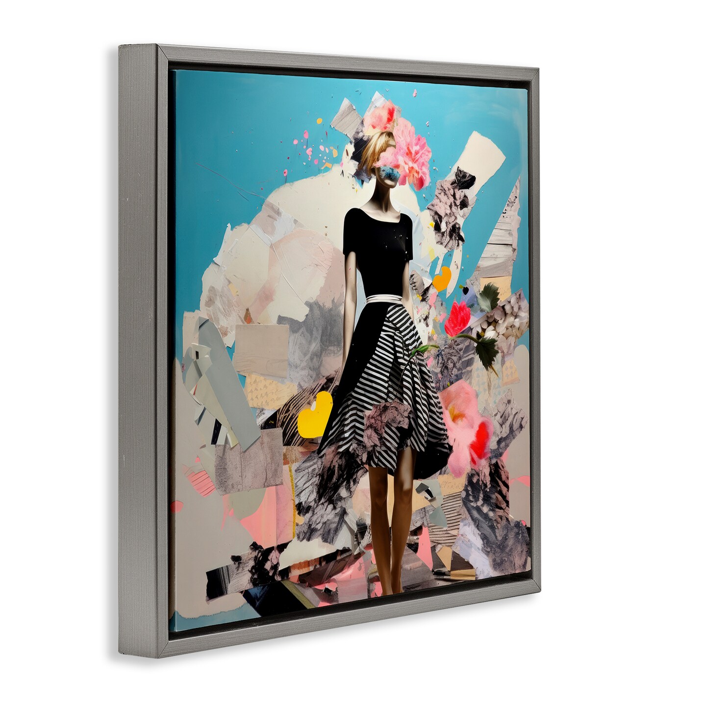 Stupell Industries Surreal Collage Woman Framed Floater Canvas Wall Art Design by Irena Orlov